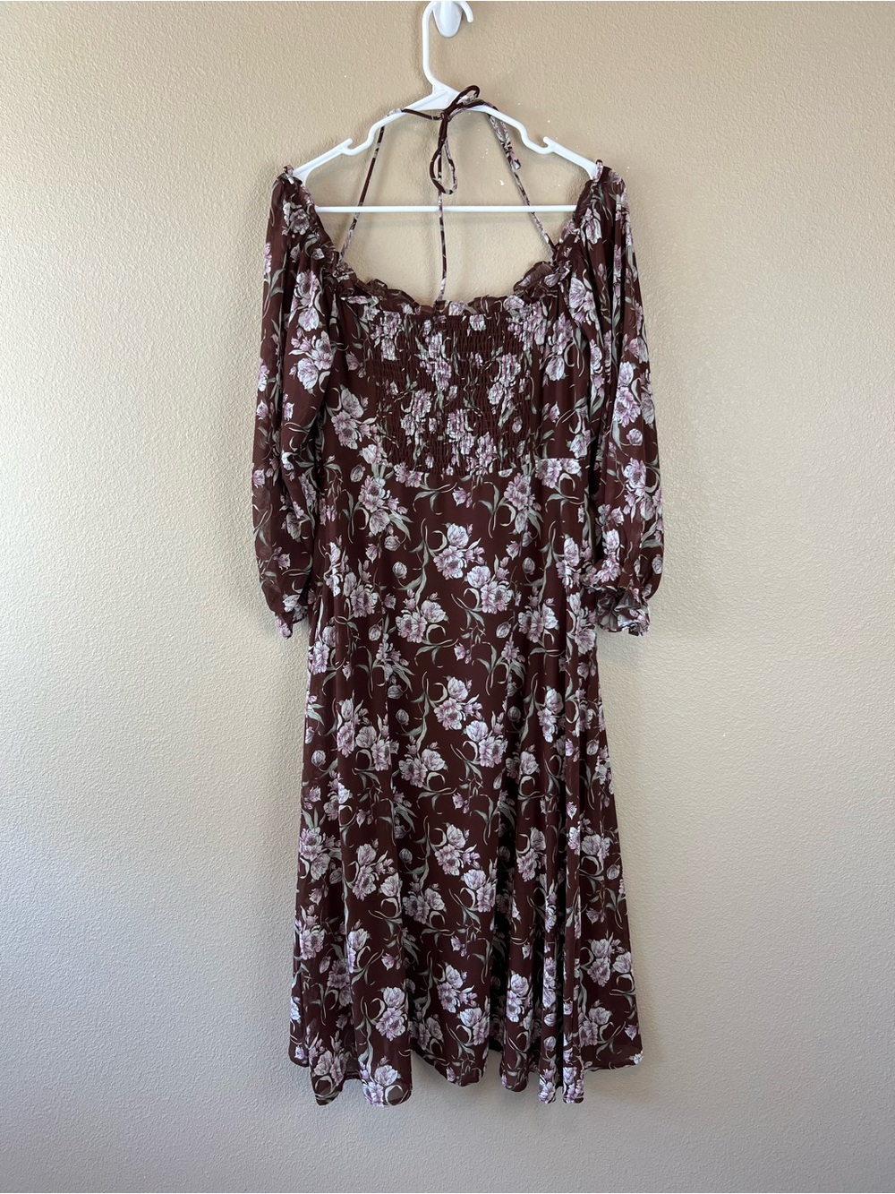 ASTR Off Shoulder Long Sleeve Cinched Bust Midi Dress - Picture 4 of 12